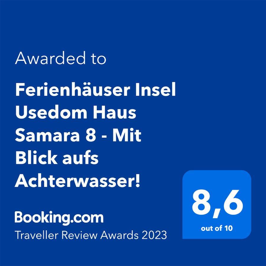 Ferienhäuser Insel Usedom Haus Samara 8 - Mit Blick aufs Achterwasser! Lutow Exterior foto